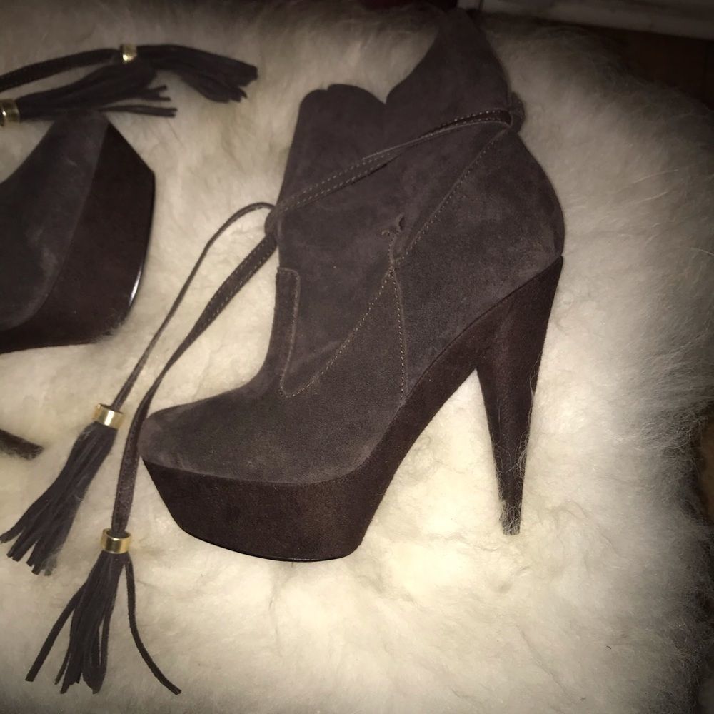 Colin Stuart Briwn Platform Booties - image 1